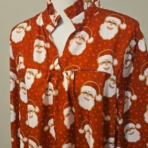 Festive Santa Women's Top- Red